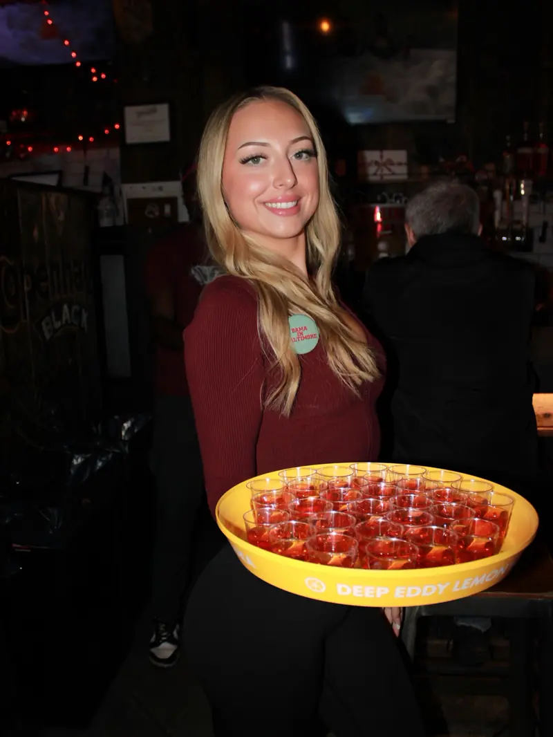 A tray of shots served at a Wayward party