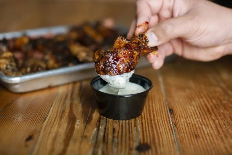 Grilled wings with a dunk at Wayward